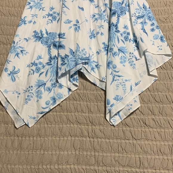 Closet Women’s Fairy Core Handkerchief Point Hem SZ 10 Dress Floral Blue/White - Picture 5 of 16
